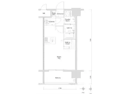 エンクレスト博多PARKSIDE(ワンルーム/5階)の間取り写真