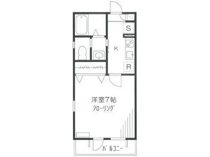 ドミールM.C(1K/2階)の間取り写真