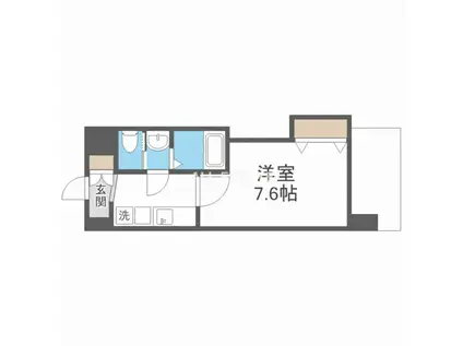 LUXE玉造I(1K/1階)の間取り写真