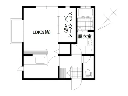 プレジールII(ワンルーム/2階)の間取り写真
