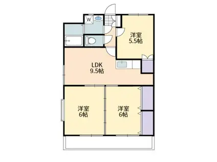 ピュアハウス樹(3LDK/3階)の間取り写真