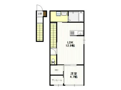 油見2丁目アパート(1LDK/2階)の間取り写真