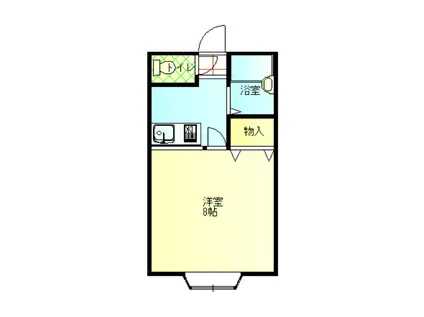 通町レジデンスI(1K/2階)の間取り写真