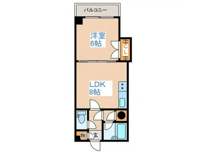 スカイパレス32(1LDK/3階)の間取り写真