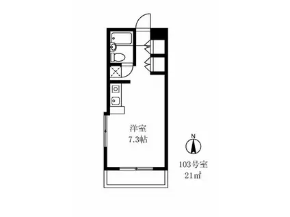エスポワール西馬込(ワンルーム/1階)の間取り写真