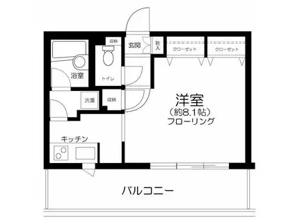 東急ドエルアルス本郷南(1K/2階)の間取り写真