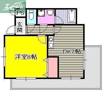 アンブシュール京橋(1DK/8階)の間取り写真