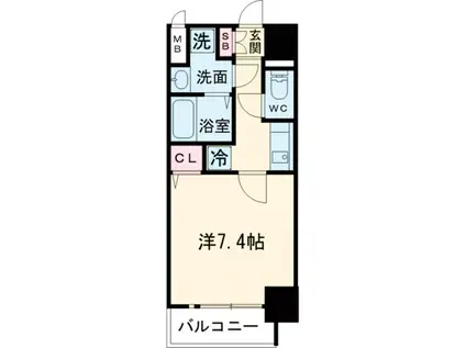 LEGESTA兵庫リバージュ(1K/5階)の間取り写真