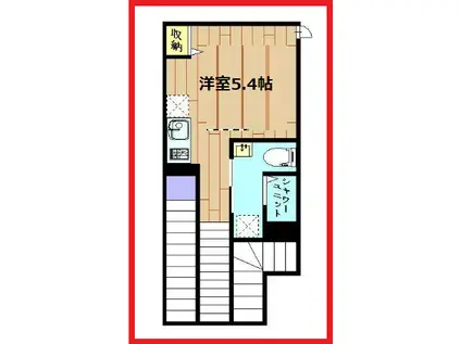 ボンヴォヤージュ(ワンルーム/2階)の間取り写真