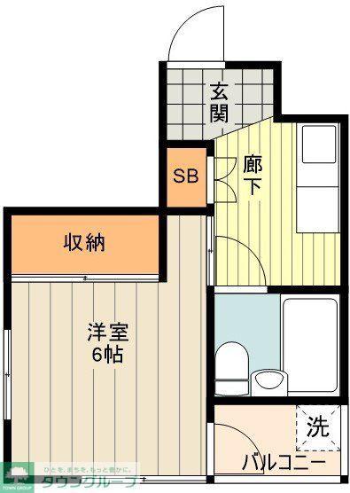 カーサ352(1K/1階)の間取り写真