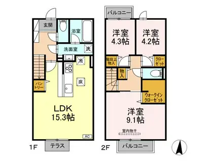 メゾン・ド・シーマ GLEE(3LDK/1階)の間取り写真