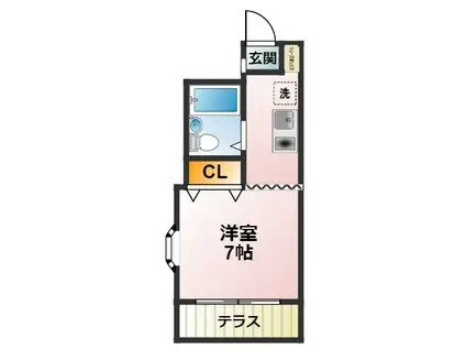 スカイコート(1K/1階)の間取り写真