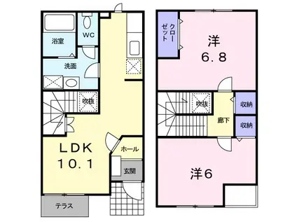 パルティール(2LDK/1階)の間取り写真