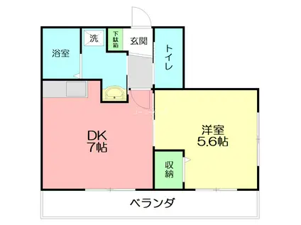 VIVACE湘南(1DK/2階)の間取り写真