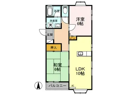 パークサイド(2LDK/2階)の間取り写真