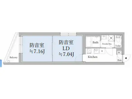 ASTILE STUDIO 王子(2K/1階)の間取り写真