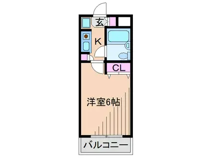 メインステージ大倉山(1K/2階)の間取り写真