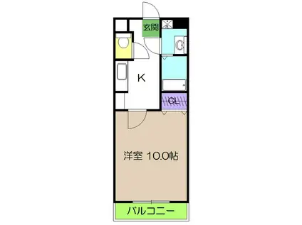 マリベール高須(1K/3階)の間取り写真