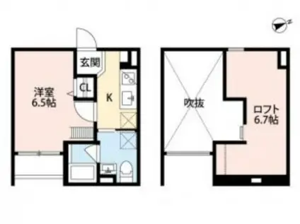 4℃林寺(1K/1階)の間取り写真