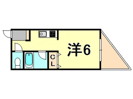 阪急今津線 門戸厄神駅 徒歩8分 3階建 築31年(1K/2階)の間取り写真