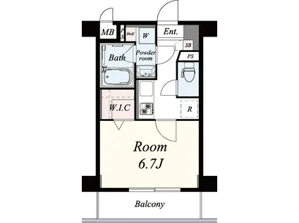 カーサみなみ(1K/2階)の間取り写真