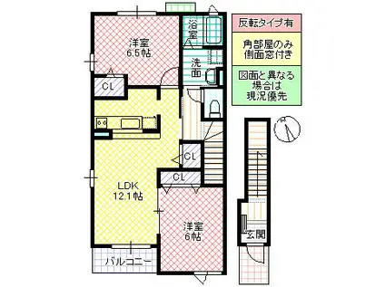 プレジール I(2LDK/2階)の間取り写真