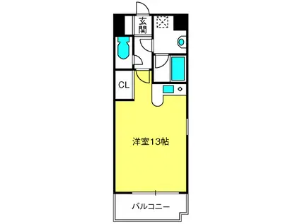 ディアコート弐番館(ワンルーム/3階)の間取り写真