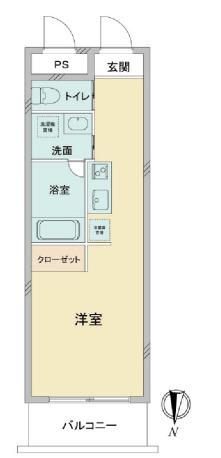 CITY SPIRE上本町(ワンルーム/6階)の間取り写真