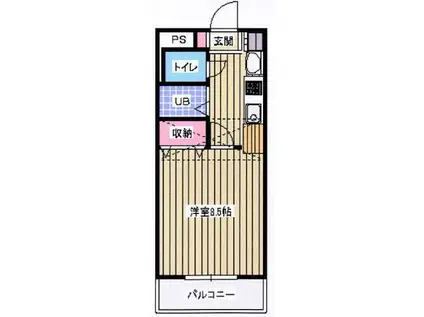 ロイヤルヒルズ大宮(1K/3階)の間取り写真