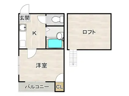 コーポ巴(1K/1階)の間取り写真