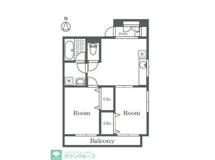 荒井ビル(2DK/3階)の間取り写真