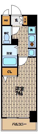 クリエイト21アテンドル梅田(1K/3階)の間取り写真