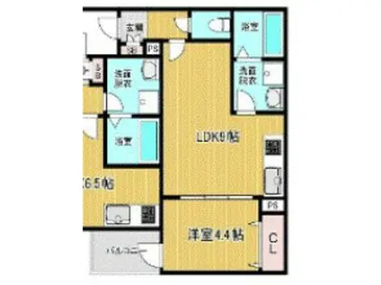 LINO久宝寺(1LDK/3階)の間取り写真