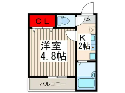 MELDIA竹ノ塚II(1K/1階)の間取り写真
