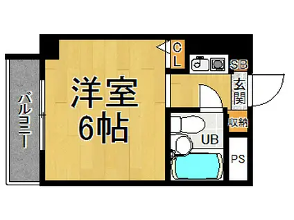 猪名寺パークマンションⅠ(1K/2階)の間取り写真