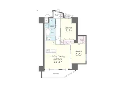 シャルマンミューズ(2LDK/11階)の間取り写真