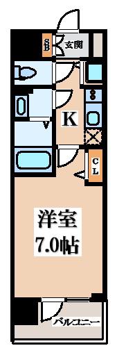 CION OSAKA イースト GATE(1K/7階)の間取り写真