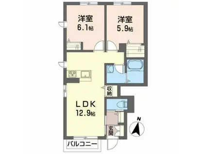 さくらフルールI(2LDK/1階)の間取り写真
