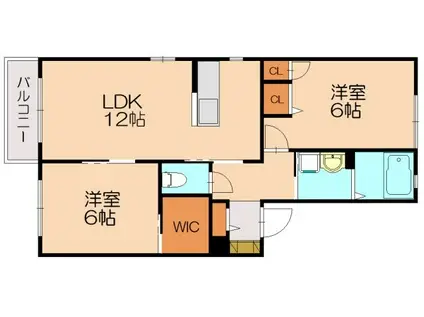 ボヌールメゾン志免(2LDK/2階)の間取り写真