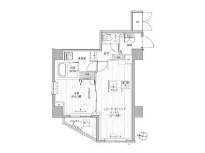 ゲート127(1LDK/5階)の間取り写真