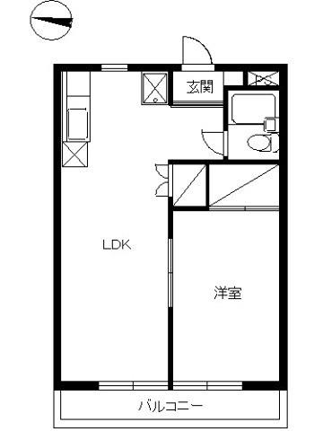 スカイコート荻窪第3(1LDK/3階)の間取り写真