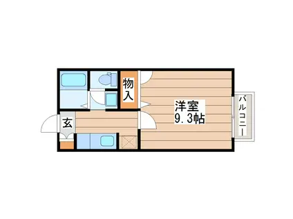 プレジオOHII(1K/2階)の間取り写真