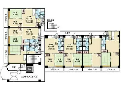 シャトレ白金(2LDK/1階)の間取り写真