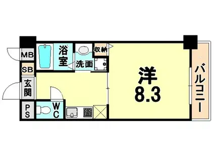 アーデン塚口(1K/8階)の間取り写真