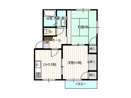 ハイツ若草(2DK/2階)の間取り写真