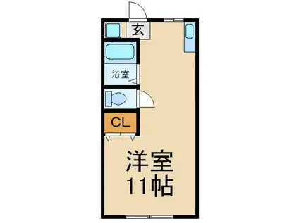 ティスハイム香里(ワンルーム/3階)の間取り写真