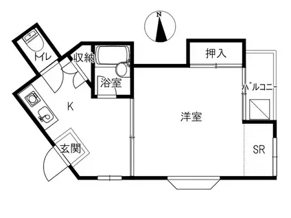 ハイムタウゼント2(1K/2階)の間取り写真