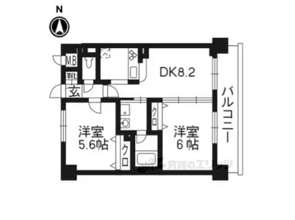 エステムプラザ京都河原町通(2DK/1階)の間取り写真