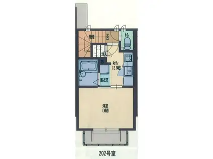 フォレスト(1K/1階)の間取り写真