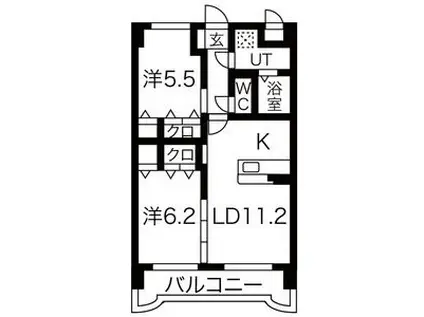 ユーミータウン(2LDK/2階)の間取り写真